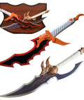 Two Piece Metal Sword Cosplay Props Set With Hanging Display Board Wall Mount Display Knight Killer Theme All Metal Swords