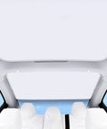 Fannasi roof sunshade for Tesla Model 3 panoramic sunroof, installed view, full coverage, UV protection.
