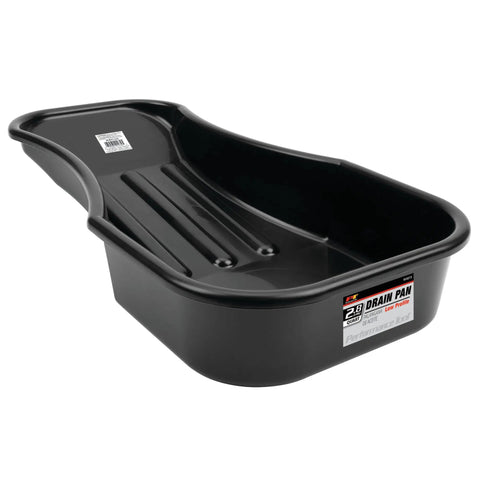 Heavy Duty 2.8 Quart Oil Drain Pan With Splash Guard And Tapered Spout For Lawn Equipment And Motorcycles Low Profile Design