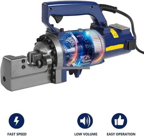 Top Tier Cordless Electric Rebar Cutter Boring Machine RC 20 Hydraulic Cut Off Tool With Brushless Motor For Fast Steel Bar Slicing Portable Power Saw close-up view, highlighting the motor and design.