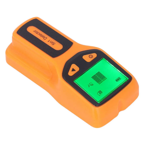 Aqur2020 Metal Stud Finder with Sensitive Smart Sensor and HD LCD Display, orange handheld device with LCD screen.
