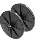 Travel Rotor Guard For Mountain Bikes Disc Rotor Protector set of two in black for 180-205mm rotors, front and rear view