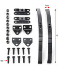 4-Piece Steel Leaf Spring Set For High Lift Chassis On 1/10 D90 RC Crawler Upgrades, components laid out
