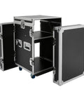 Heavy Duty 12U Server Rack Cabinet Built Tough For IT Network Rigs And Pro Audio Gear Featuring hassle-free adjustable mounting rails, black finish.
