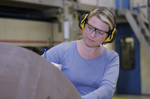 Over The Head Hearing Protection Earmuffs X Series X2A With NRR 22 Db Adjustable Headband Foam Ear Cushions Enhanced Attenuation For Construction Manufacturing Automotive Woodworking Maintenance Black And Yellow Built For Tough Jobs