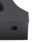 Close-up of a sturdy aluminum alloy scooter front hook corner, black finish, part of the Aluminum Alloy Scooter Front Hook For M365 And Electric Scooters