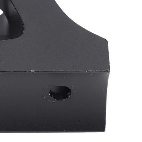 Close-up of a sturdy aluminum alloy scooter front hook corner, black finish, part of the Aluminum Alloy Scooter Front Hook For M365 And Electric Scooters