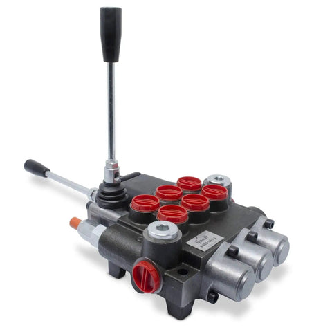 Monoblock 3 Spool Hydraulic Directional Control Valve For Industrial Grade Heavy Duty Hydraulics 11 GPM Cast Iron Body