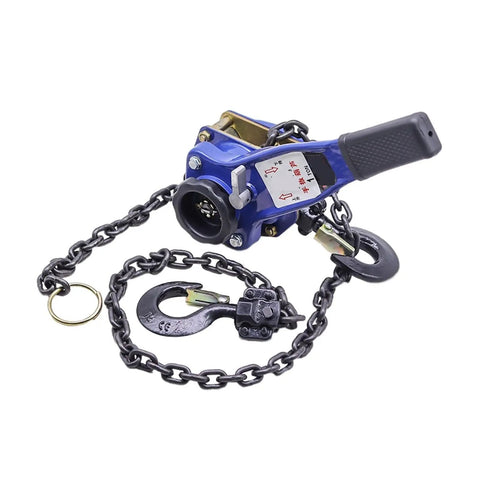 Heavy Duty 1 Ton Manual Chain Hoist With Pulling Wrench And Hand Lifting Hook For Easy Portable Inverted Tightening Up To 3 Meter Length with chain and hook.