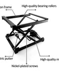 Slick Performance Electric Scissor Lift Table Featuring Super Quiet Motor And Easy Height Adjustments From Four To Sixteen Inches for laptop use.