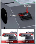 Heavy Duty Wet And Dry Bench Belt Sander With Adjustable Speed Multi-Angle Head showing forward and reverse functionality.