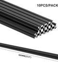 10 Pack T Slot 2020 Aluminum Extrusion 600mm European Standard Black Anodized Profile for CNC DIY Builds and Makers