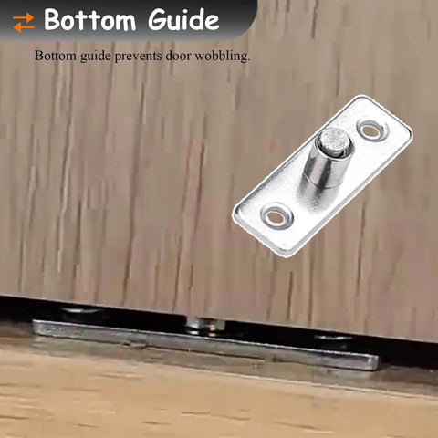 Image of bottom guide for Double Track Bypass Barn Door Hardware Kit For Aluminum Sliding Pocket Door Track, Room Divider Or Closet Use, Smooth