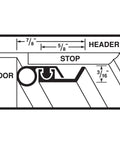Diagram of White Aluminum and Vinyl Door Seal Kit showing measurements for installation on door frame.