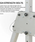 High-strength bolts on Portable Aluminum Shop Gantry Crane, 2204 Pound Heavy Duty Rating, securing frame for safe use.