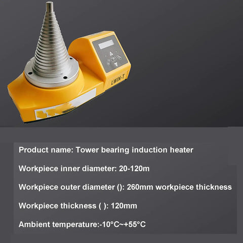 Solid Build Cone Style Bearing Induction Heater With Plug And Play Setup Featuring Real Time Temp Readouts Rapid Heat And Quick Swaps fits 20 to 120mm bearings.