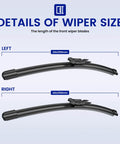 Premium 22 Inch Beam Wiper Blades For Chevy Avalanche Silverado Suburban Tahoe Exact Oem Replacement size details with two blades shown.