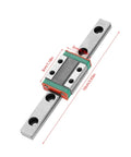 LML9B 100mm Miniature Linear Motion Rail Kit For CNC Machines And 3D Printers, lightweight guide rail with block, dimensions shown.
