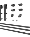 Six Foot Heavy Duty Sliding Door Track Kit With Floor Guide For Interior And Exterior Use Fits 30 To 32 Inch Wide Panels