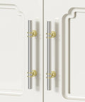 10 Pack Brushed Nickel And Gold Cabinet Pulls 3 Inch Hole Centers 76mm on white cupboard doors