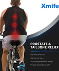 Man riding exercise bike with oversized comfy bike seat with extra padding and memory foam for men and women universal replacement bicycle saddle waterproof leather blue tailbone relief