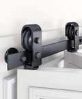 Top Mount 40 Inch Bifold Sliding Door Hardware Kit For Two Closet Doors With Black Finish No Fuss Smooth Quiet Roller System