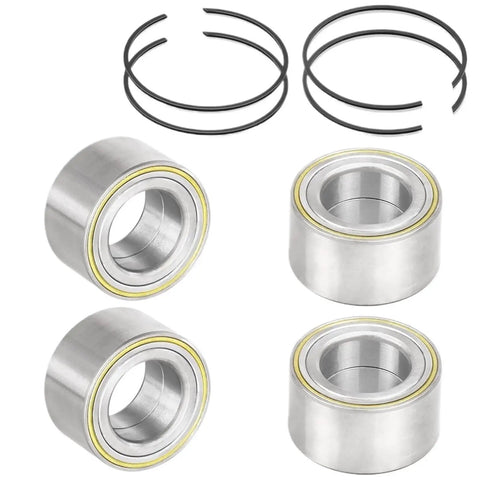 4Pcs Front Rear Wheel Bearings And Circlip Kit For Quick Garage Swaps featuring four heavy duty bearings and two circlips.