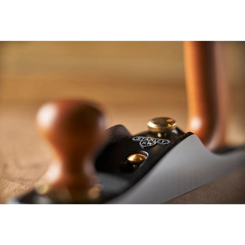 Close-up of Low Angle Jack Plane, Sweetheart No 64 Style, Old School Pro Hand Tool, showcasing beefy ductile iron castings.