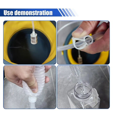 Use demonstration of the Easy Grip Hand Fuel Siphon Pump Kit For Zero Hassle Gas Oil And Diesel Transfer Plus Hella Flexible Silicone Bulb.