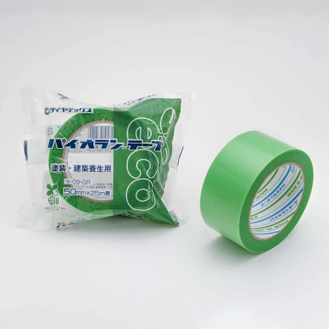 Green Curing Tape 50mm By 25m Tough Flexible Adhesive For Orchid Cross Projects And Horticulture Repairs shown with packaging