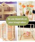 Top Shelf 1/4 Inch Bamboo Dowel Rods 17.5 Inches Long Unfinished Craft Sticks used for model house and craft projects.