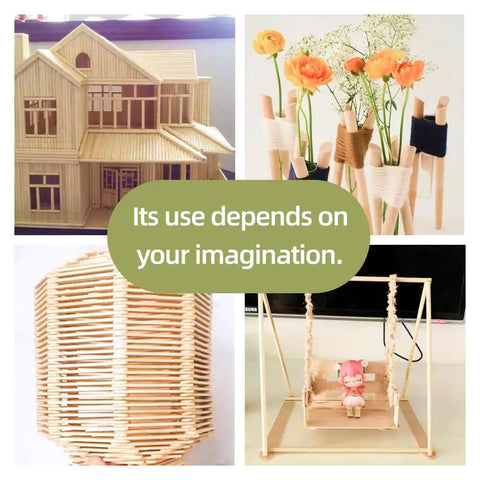 Top Shelf 1/4 Inch Bamboo Dowel Rods 17.5 Inches Long Unfinished Craft Sticks used for model house and craft projects.