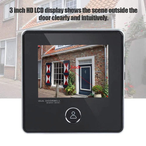 No-Nonsense Digital Door Peephole Viewer and Video Doorbell With 3MP Camera, 90 Degree Wide Angle, screen showing door view