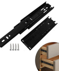 Black 6 Inch Cabinet Drawer Slides Kit With Easy Installation Drawer Rails And Accessories For Smooth Quiet Sliding Durable Triple Track Design