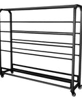 Adjustable Hanging Rod Bracket Floor To Ceiling Fabric Display for Quilting, steel rack on wheels with multiple bars