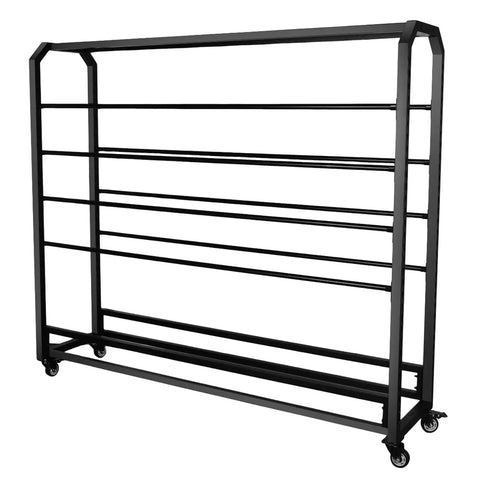 Adjustable Hanging Rod Bracket Floor To Ceiling Fabric Display for Quilting, steel rack on wheels with multiple bars