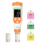 Seven In One Digital Water Quality Tester with PH Meter EC TDS ORP Salt Temperature and Dissolved Hydrogen, kit with solutions