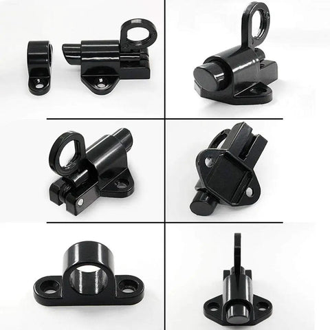 Self Closing Latch With Spring Door Lock For Doors Windows And Gates Automatic Security Bolt Latch Spring Loaded Door Bolt Durable Metal Alloy Construction Easy Install Black Finish Heavy Duty Security For Home Office Garage