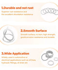 Image showing features of Premium Aluminum Crush Washer Kit With 570 Pieces In 18 Sizes From M6 To M24 for automotive use.