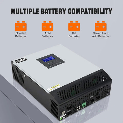 2400W Solar Inverter With 24 Volt DC Input To 110 And 120 Volt AC Pure Sine Wave 50 Amp PWM Charge Controller Hybrid Inverter