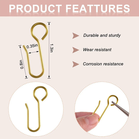 120 Pieces Gold S Shaped Curtain Track Hooks For Ceiling Drape Wire Hangers, 3.5 cm metal hook, durable and corrosion resistant