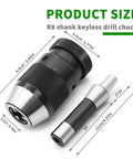 Beefy Precision Keyless Drill Chuck With R8 Shank For 1/32 To 5/8 Inch Bits B18 Fit Heavy Duty Steel 0.005 Inch Runout High Speed Steel Construction For Concentric Rugged Drilling, product size