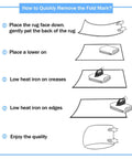 Instructions for removing fold marks from Rowing Oar Nautical Area Rug 5x7 Ocean Theme For Living Room Navy Blue Striped Geometric Pattern Decorative Rug