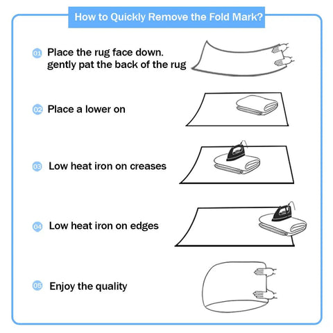 Instructions for removing fold marks from Rowing Oar Nautical Area Rug 5x7 Ocean Theme For Living Room Navy Blue Striped Geometric Pattern Decorative Rug