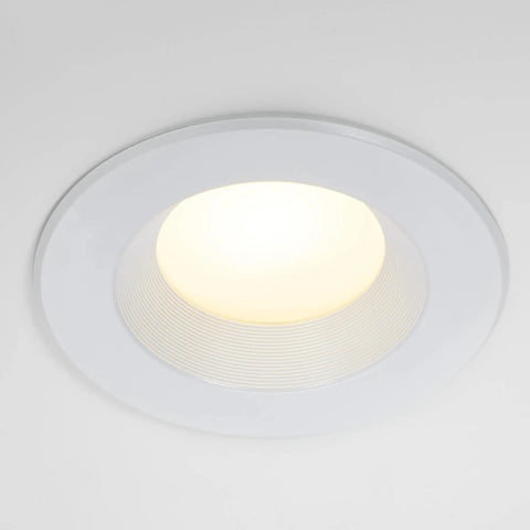 Close-up of installed 12 Pack 5 Inch And 6 Inch Retrofit Recessed LED Downlights 1300 Lumens Dimmable E26 Quick Connect