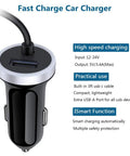 Hella Fast USB C Car Charger For Samsung Galaxy S Series Models And Newer A Lineup Devices Features Dead Serious Charging Speeds, compact design with integrated USB C cable.