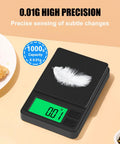 Ultra Precise Pocket Scale 1000g x 0.01g Portable Gram Scale With Protective Cover Auto Off Backlit LCD 7 Units Tare On The Go