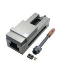 6 Inch Precision One Piece Vise With Heavy Duty Chuck For Milling Machines CNC Integrated Angle Fixed Design Rock Solid Clamp For Accurate Workholding And Smooth Operation, with handle and clamps