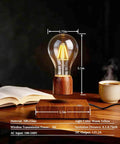 Magnetic Levitating LED Light Bulb Desk Lamp With Wireless Power Floating Glow That Spins In Air Lit Home Office Decor