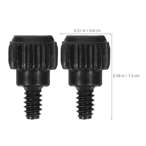 Heavy Duty Black M3.5 6-32 Computer Thumb Screws 100 Pcs Carbon Steel Case Fasteners, black PC side panel screws shown with 0.31 in size